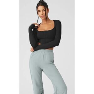Alo Yoga Soft Sculpt Long Sleeve Black - XS